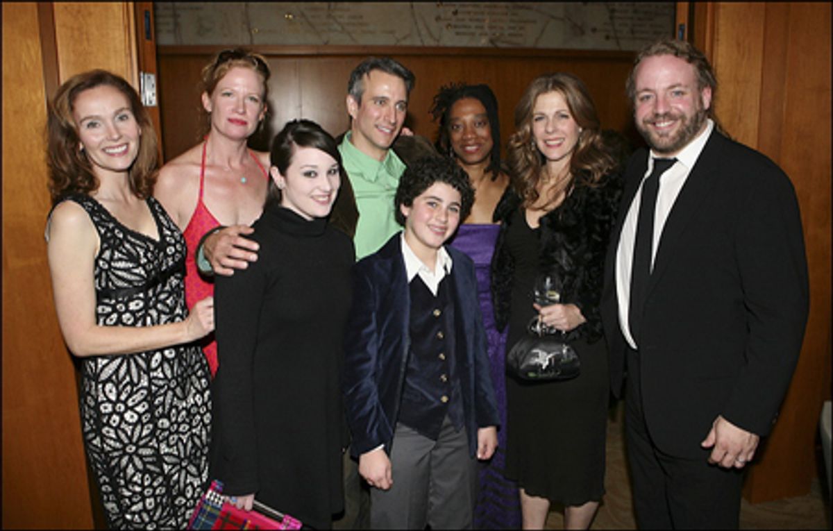 (L-R) Full Cast Marita Geraghty, Johanna Day, Emma Hunton, Bronson Pinchot, Hudson Thames, Stephanie Berry, Rita Wilson and Ray Porter at 