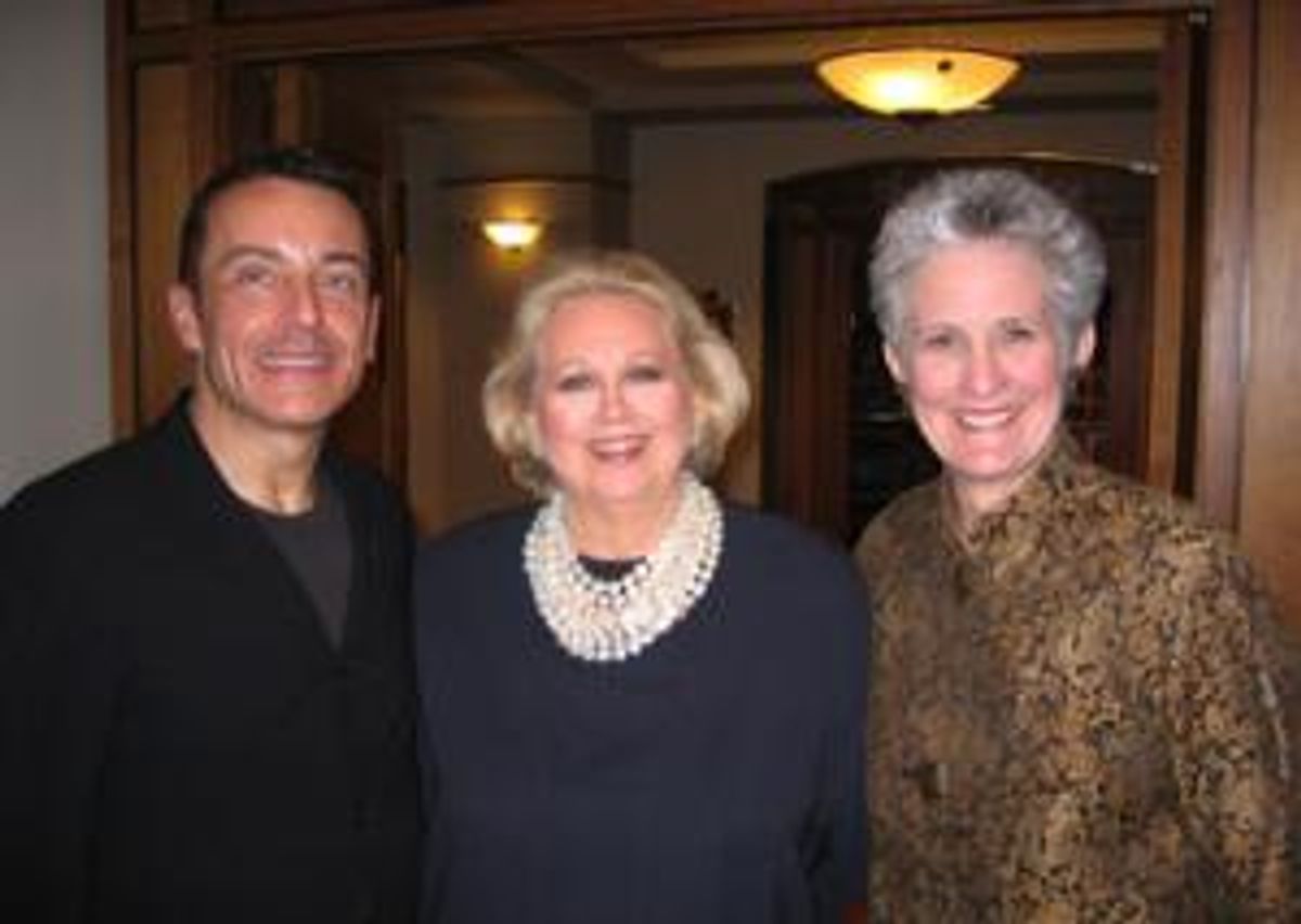 Left to right, Jeff Thomson, host of the BDO Siedman post show reception, Barbara Cook, and Celebrity Series President Martha H. Jones at 