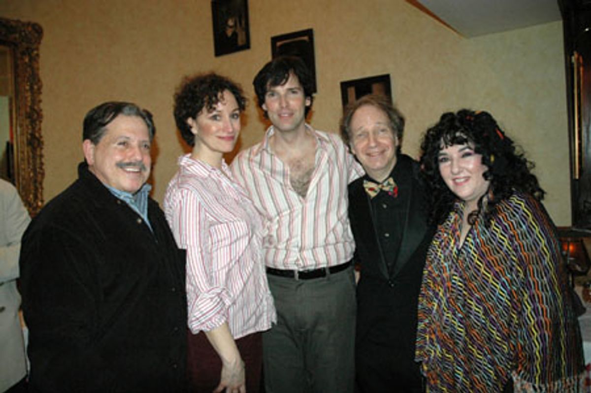 Journalist Ellis Nassour (for series label Bayview Records), Barbara Walsh, Hugh Panaro, Scott Siegel and Barbara Siegel at 