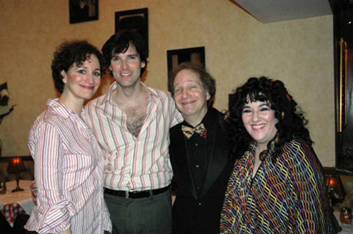 Journalist Ellis Nassour (for series label Bayview Records), Barbara Walsh, Hugh Panaro, Scott Siegel and Barbara Siegel at 