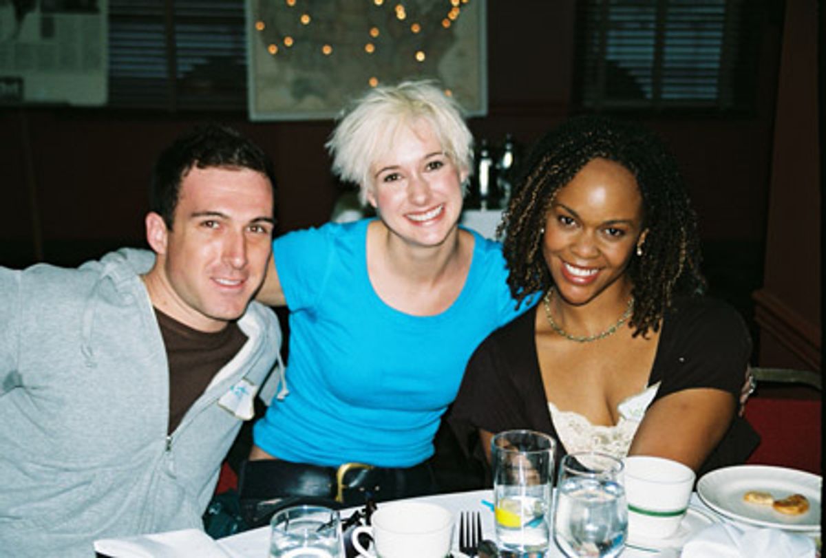 Matthew Farber (Mamma Mia!), Collette Simmons (Mamma Mia!) and Joi Danielle Price (Mamma Mia!) at 