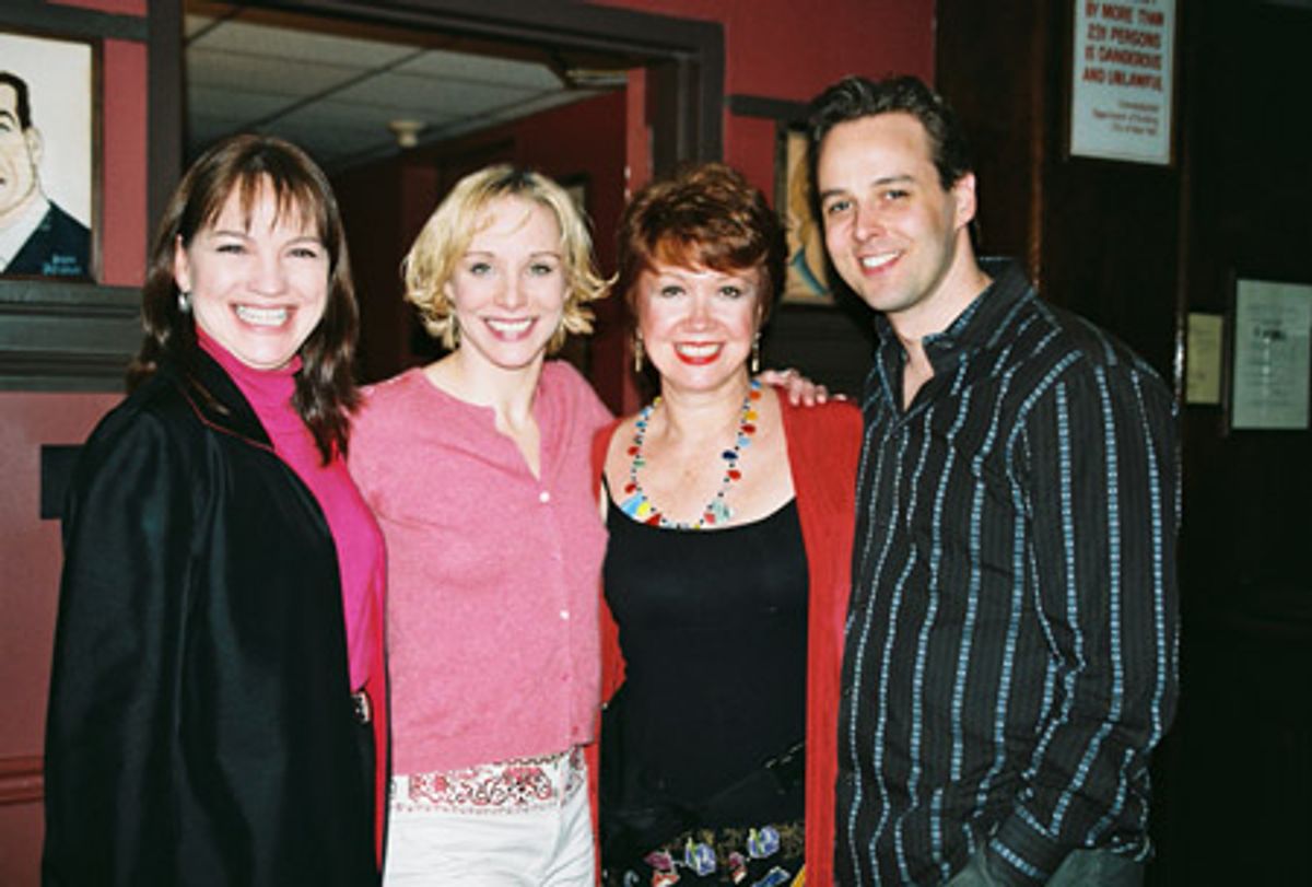 Suzie Jary, Charlotte D'Amboise (A Chorus Line), Donna McKechnie (A Chorus Line original cast member) and Noah Racey (Curtains) at 