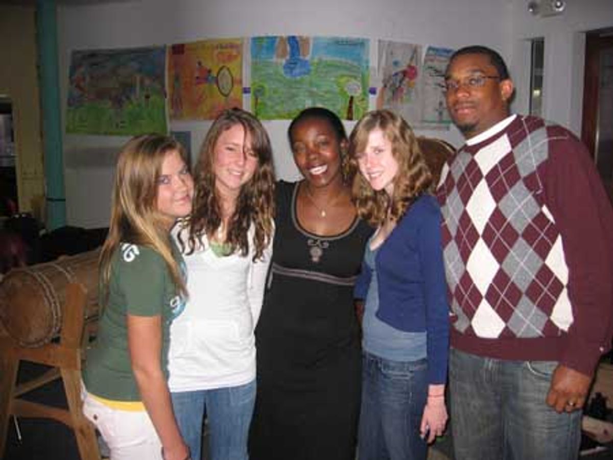 Virginia Briggs, Jaja Engel-Snow, Mbachi Kumwenda and Dylan Kraft with a guest at Hayground Orchestra Concert