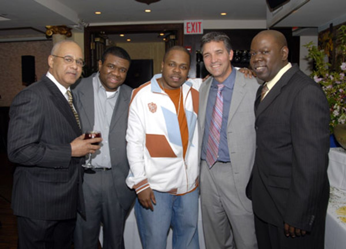 Mike Taylor, Cee Lewis, Hasan, Bruce Dimpflmaier and Kevin Bracey (Hasan's manager) at 
