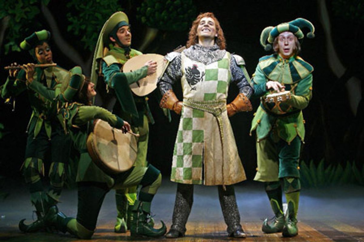 Harry Bouvy as Sir Robin with the company at 