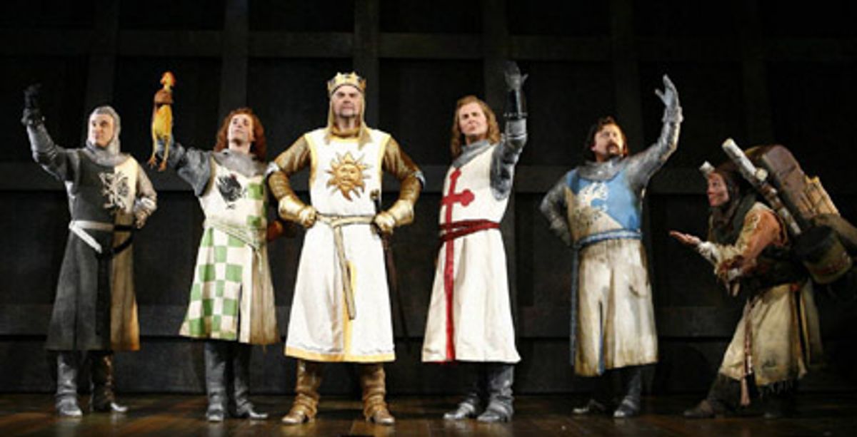 The Las Vegas company of Spamalot which includes Harry Bouvy, John O'Hurley, Randal Keith, J. Anthony Crane at 