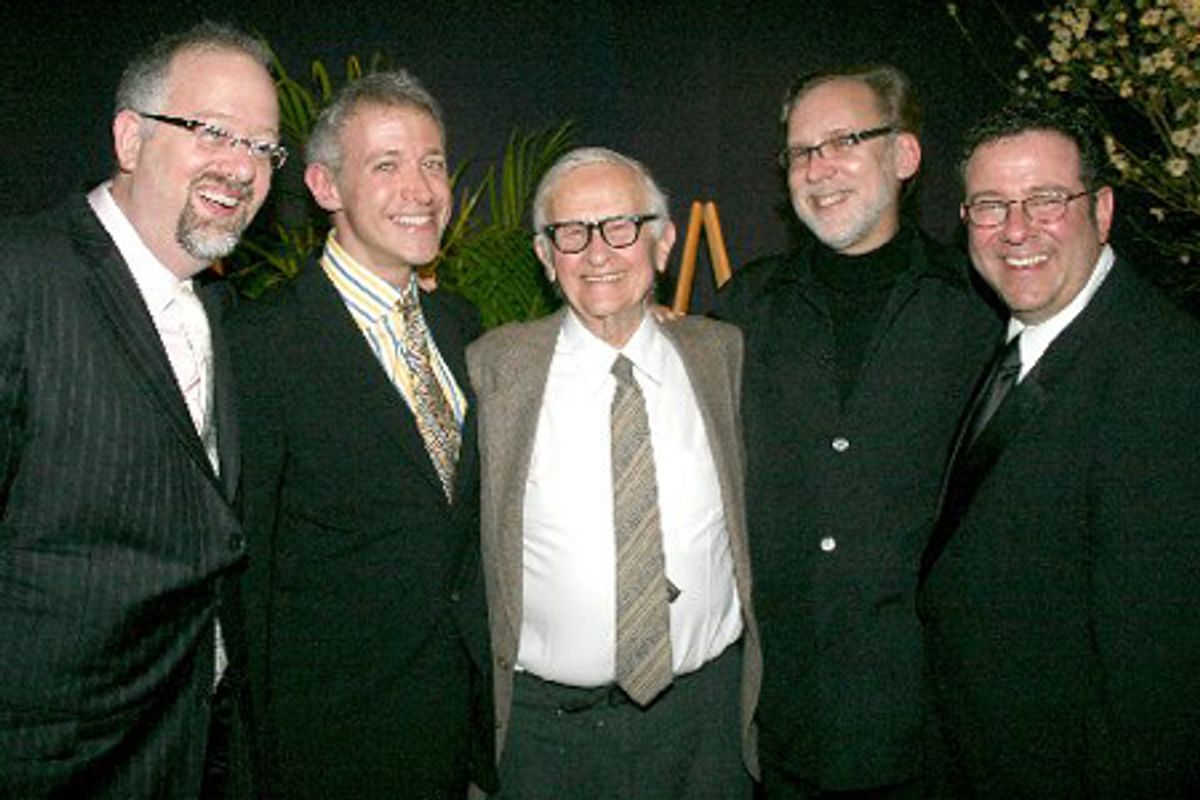 Doug Wright, Scott Frankel, Albert Maysles, Michael Korie and Michael Greif at 