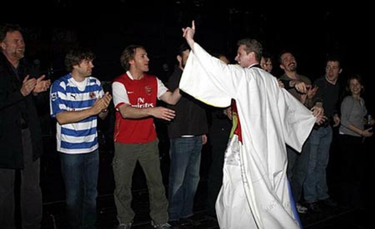 Brian O'Brien with Hadley Fraser, Marcus Chait and cast at 