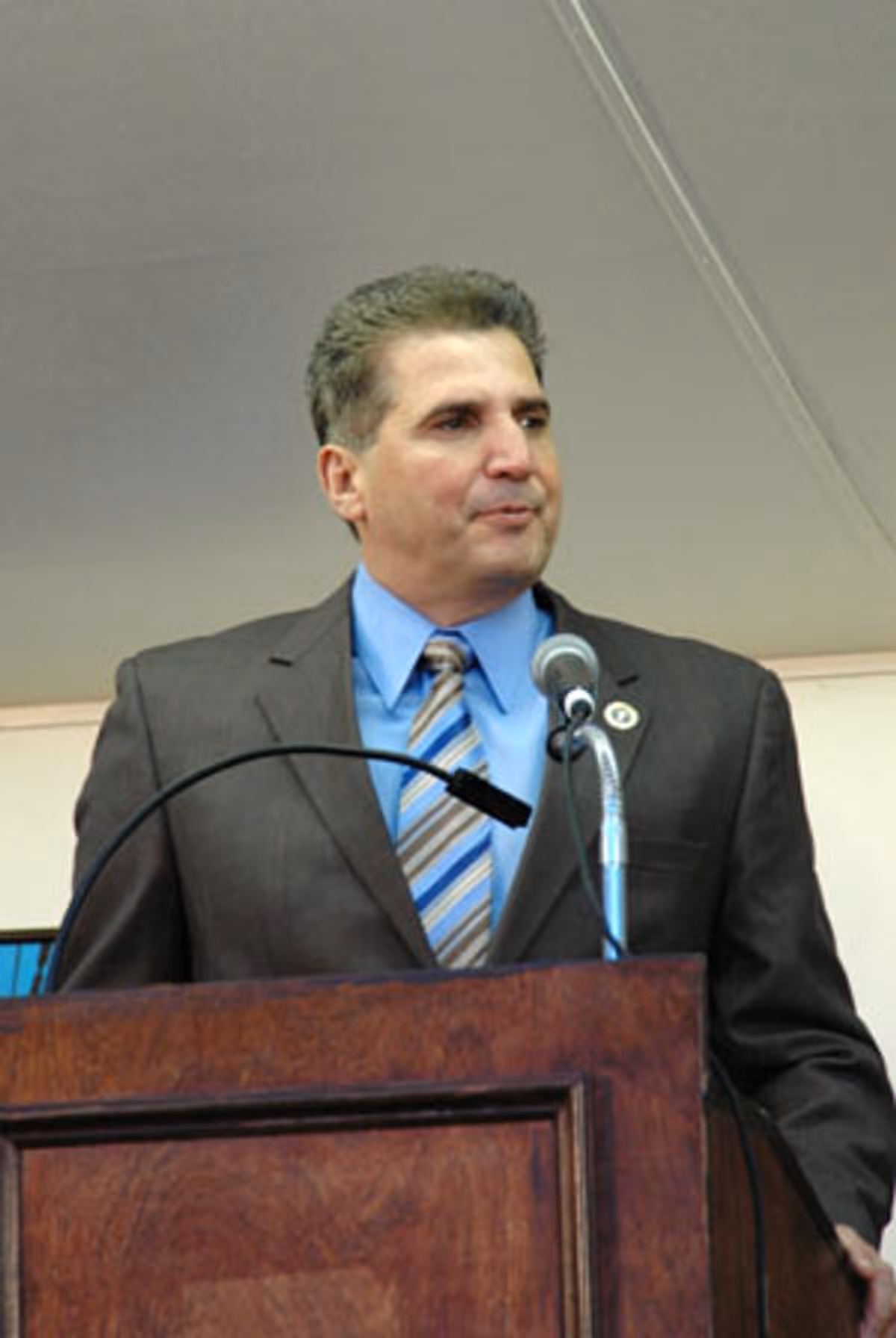 Essex County Executive Joseph DiVincenzo Jr. at Paper Mill Playhouse Rally