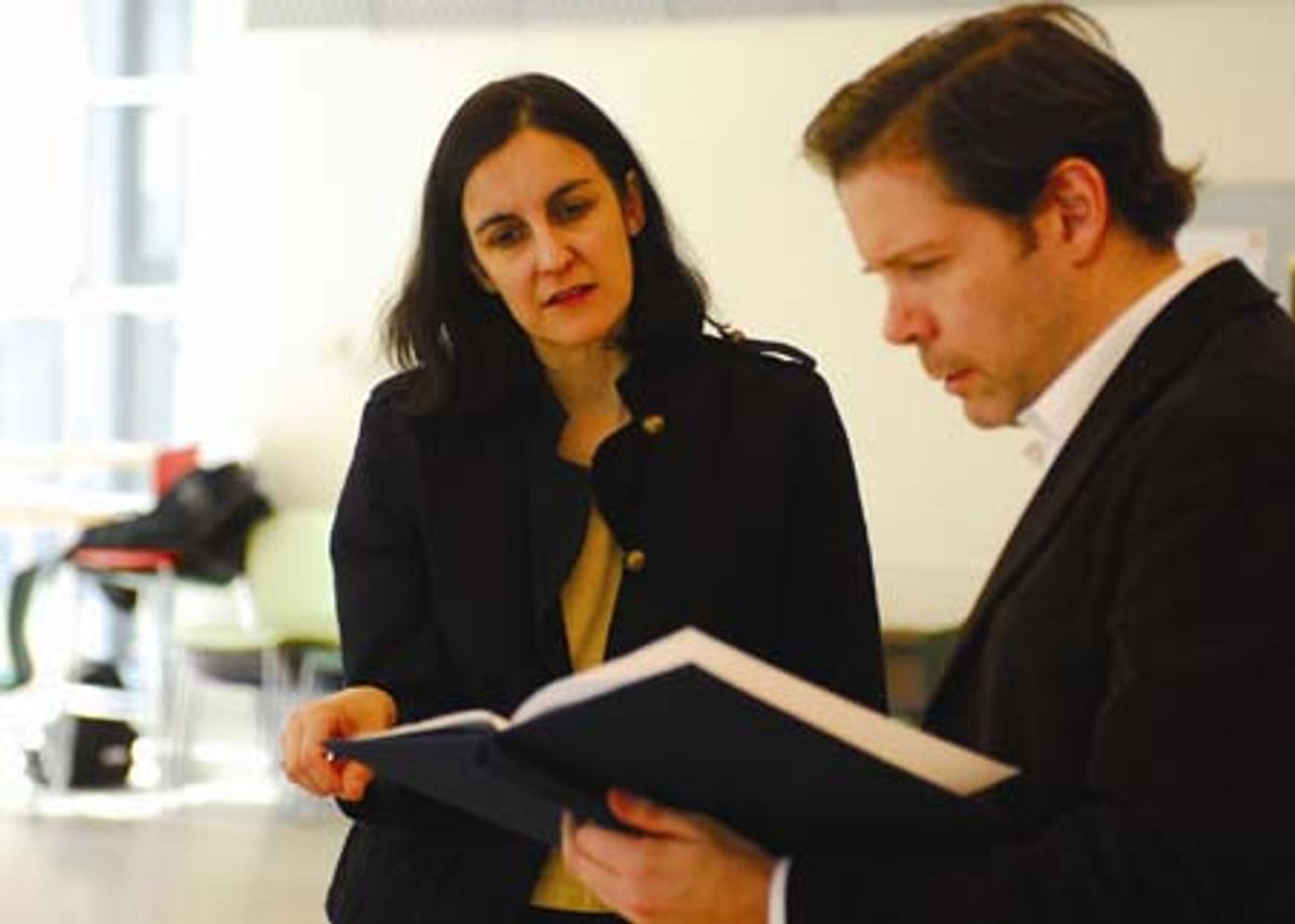 From David Rabe's The Earliest Uses of Spin: Director Evan Yionoulis with actor Thomas Jay Ryan at 