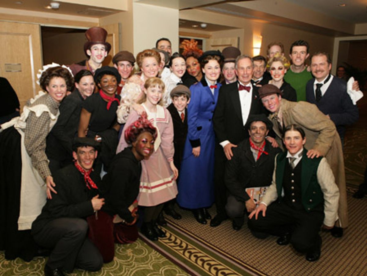 The cast of Mary Poppins with Michael Bloomberg at the annual Inner Circle Dinner at 