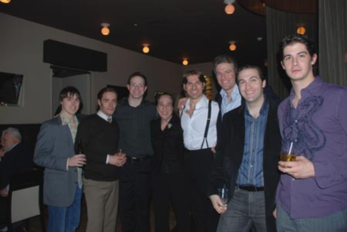 Christian Delcroix (Gideon), Eric Scotto (Frank), Luke Longacre (Caleb), Paper Mill Managing Director Diane Claussen, Karl Warden (Daniel), Edward Watts (Adam), Randy Bobish (Benjamin) and Travis Kelley (Ephraim)  at 