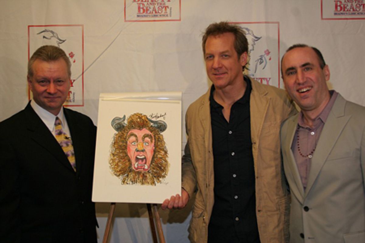 Max Klimavicius (Sardi's owner), Steve Blanchard and Robert Jess Roth at 