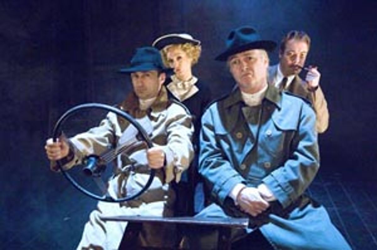 Simon Gregor, Rachel Pickup, Robert Portal and Jimmy Chisholm in The 39 Steps by Shaun Webb at 