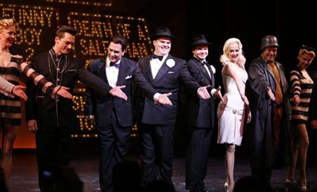 Brad Musgrove, Lee Roy Reams, John Treacy Egan, Hunter Foster, Angie Schworer, Bill Nolte and cast at 