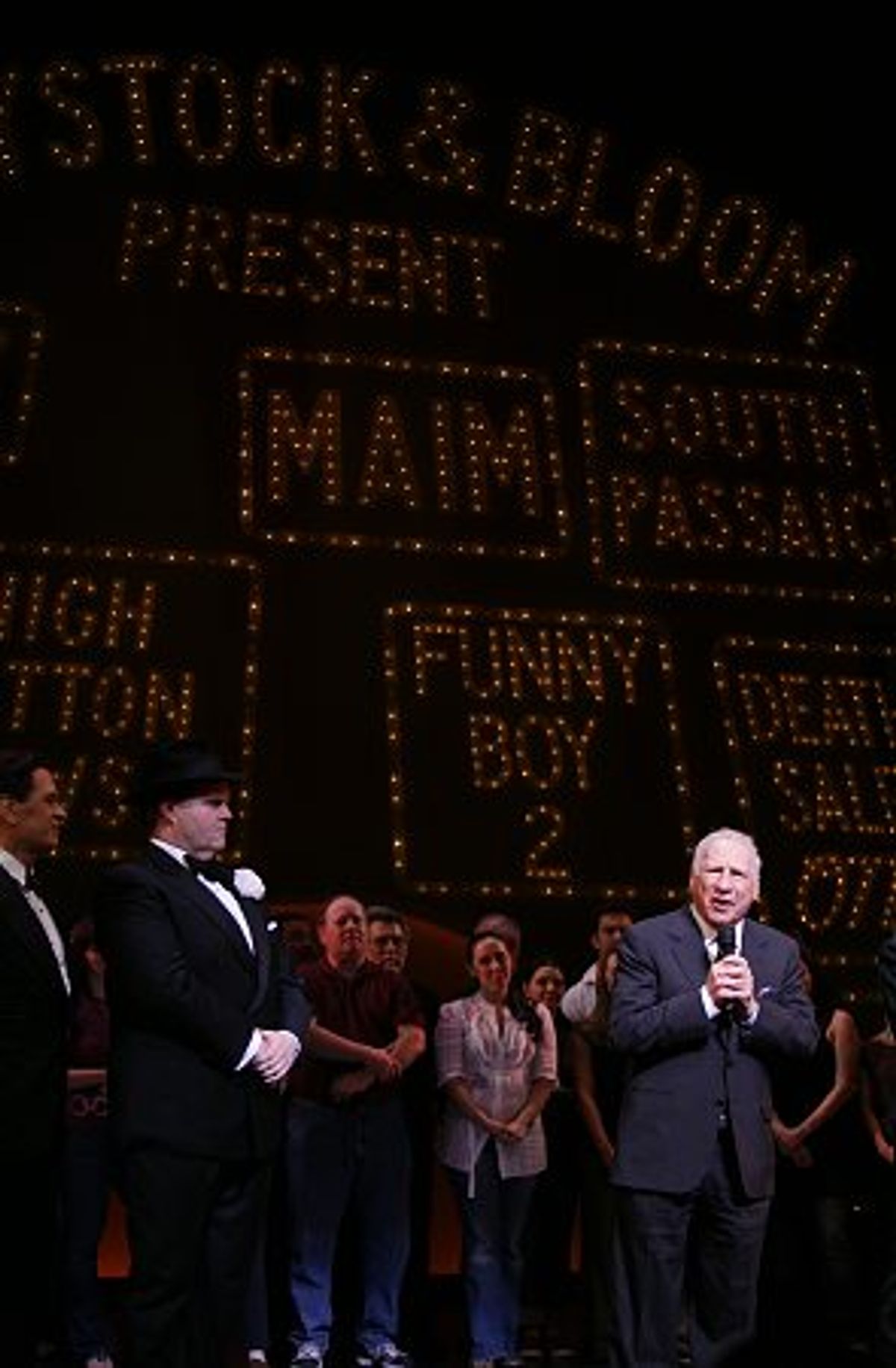 Lee Roy Reams, John Treacy Egan and Mel Brooks at 