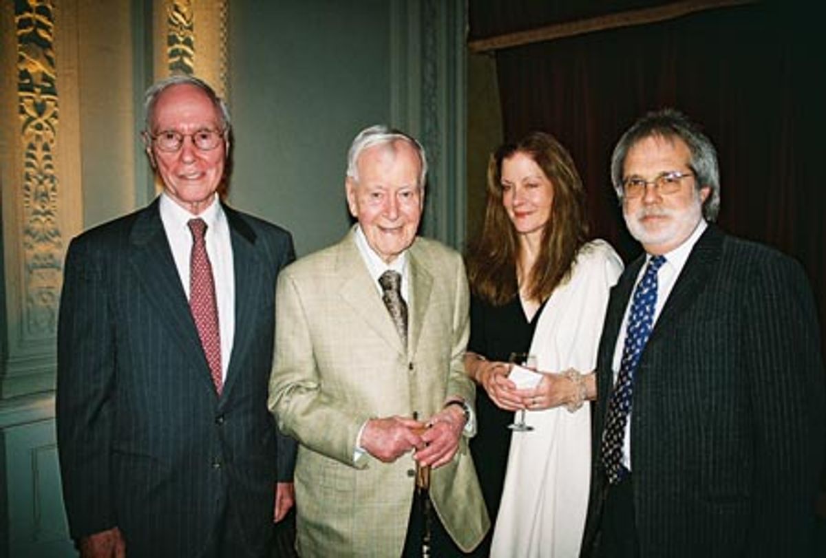 Roger Berlind, Horton Foote, Hallie Foote and John Weidman at 