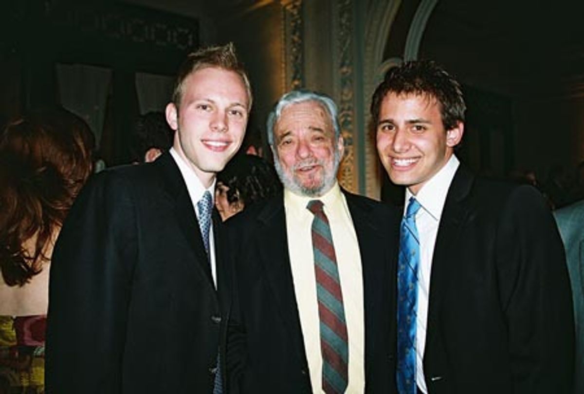 Justin Paul, Stephen Sondheim and Benj Pasek at 