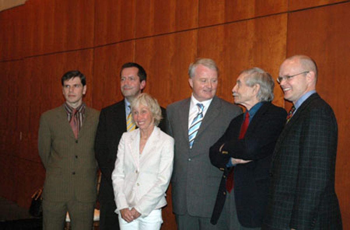 Ceremony attendees, with John Donatich, Francine Horn, John Austin Connolly, Edward Albee and James Bundy at 