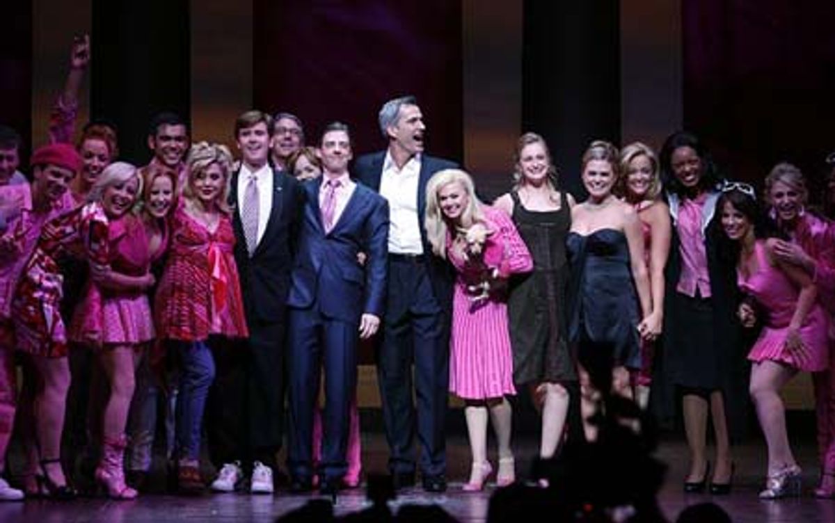 Nikki Snelson, Michael Rupert, Orfeh, Christian Borle, Laura Bell Bundy, Richard H. Blake, Kate Shindle and Natalie Joy Johnson with Jerry Mitchell and the creative team at 