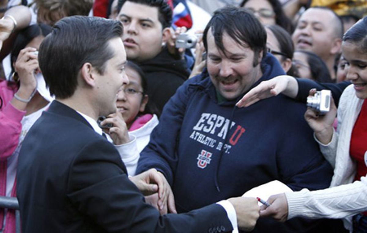 Tobey Maguire greets fans at 