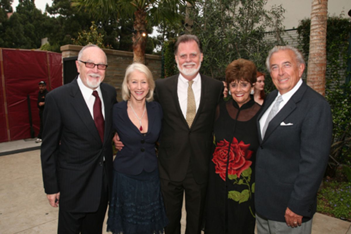 Gil Cates with Helen Mirren, Taylor Hackford, Fay and Frank Mancuso (former CEO of Paramount Pics) at 