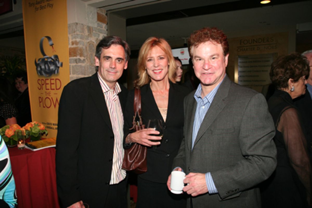 Geffen Artistic Director Randy Arney with Christine Lahti and Robert Wuhl at 
