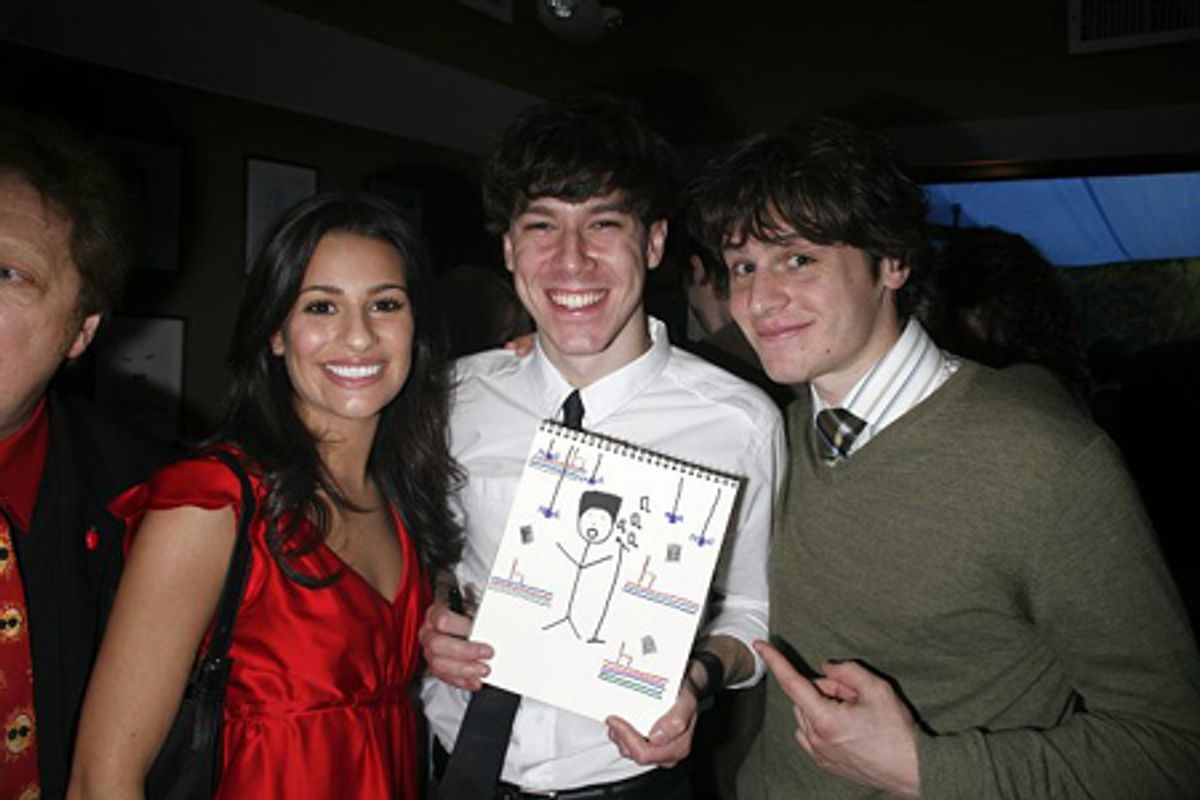 Lea Michele, John Gallagher, Jr. and Jonathan Groff at 