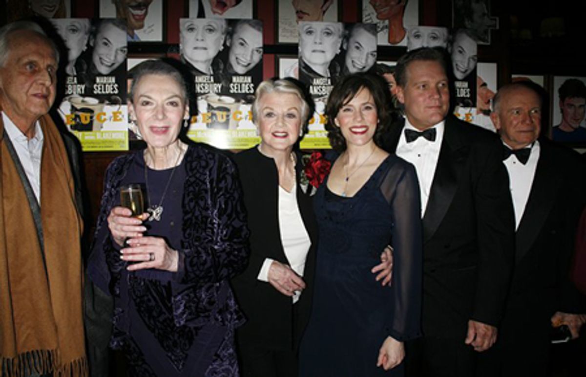 Michael Blakemore, Marian Seldes, Angela Lansbury, Joanna P. Adler, Brian Haley and Terrence McNally at 