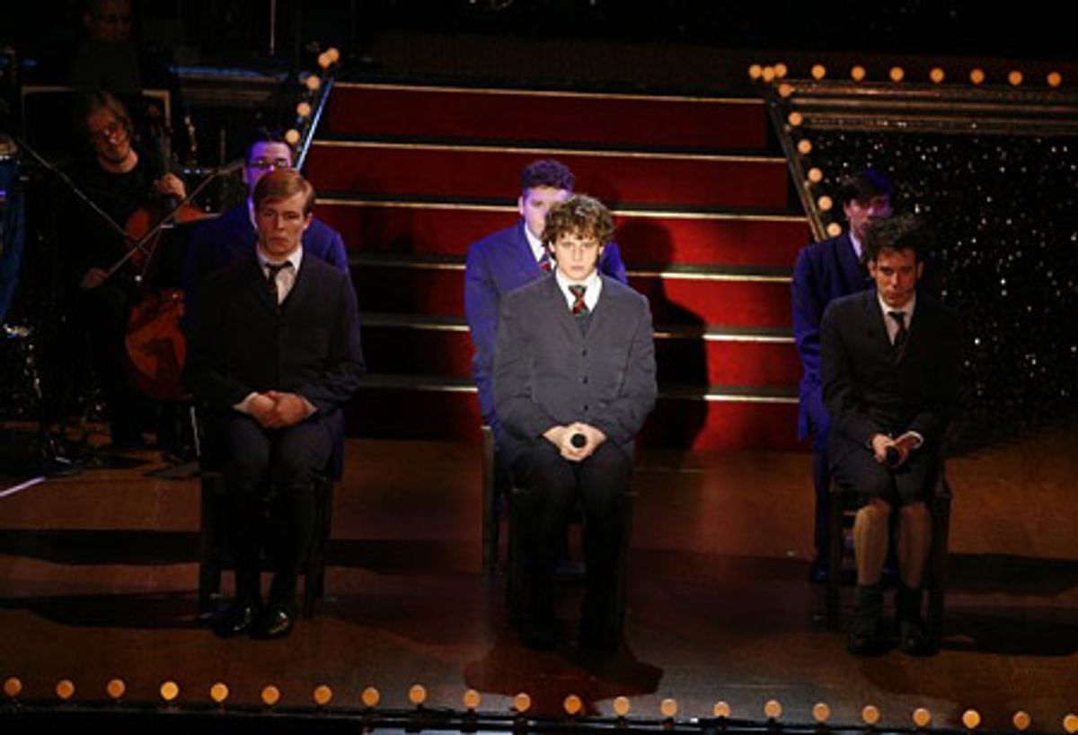 Jonathan Groff and Spring Awakening cast at 