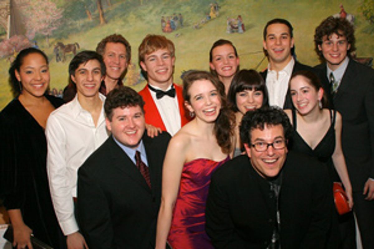 Lilli Cooper, Gideon Glick, Steven Spinella, Brian Charles Johnson, Jonathan B. Wright, Phoebe Strole, Jennifer Damiano, Krysta Rodriguez, Michael Mayer, Skylar Astin, Remy Zaken and Jonathan Groff at 