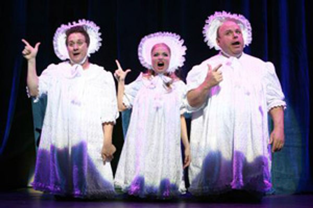 Christopher Fitzgerald, Kristin Chenoweth and Kevin Chamberlin at Stairway To Paradise:  Glorifying The American Revue