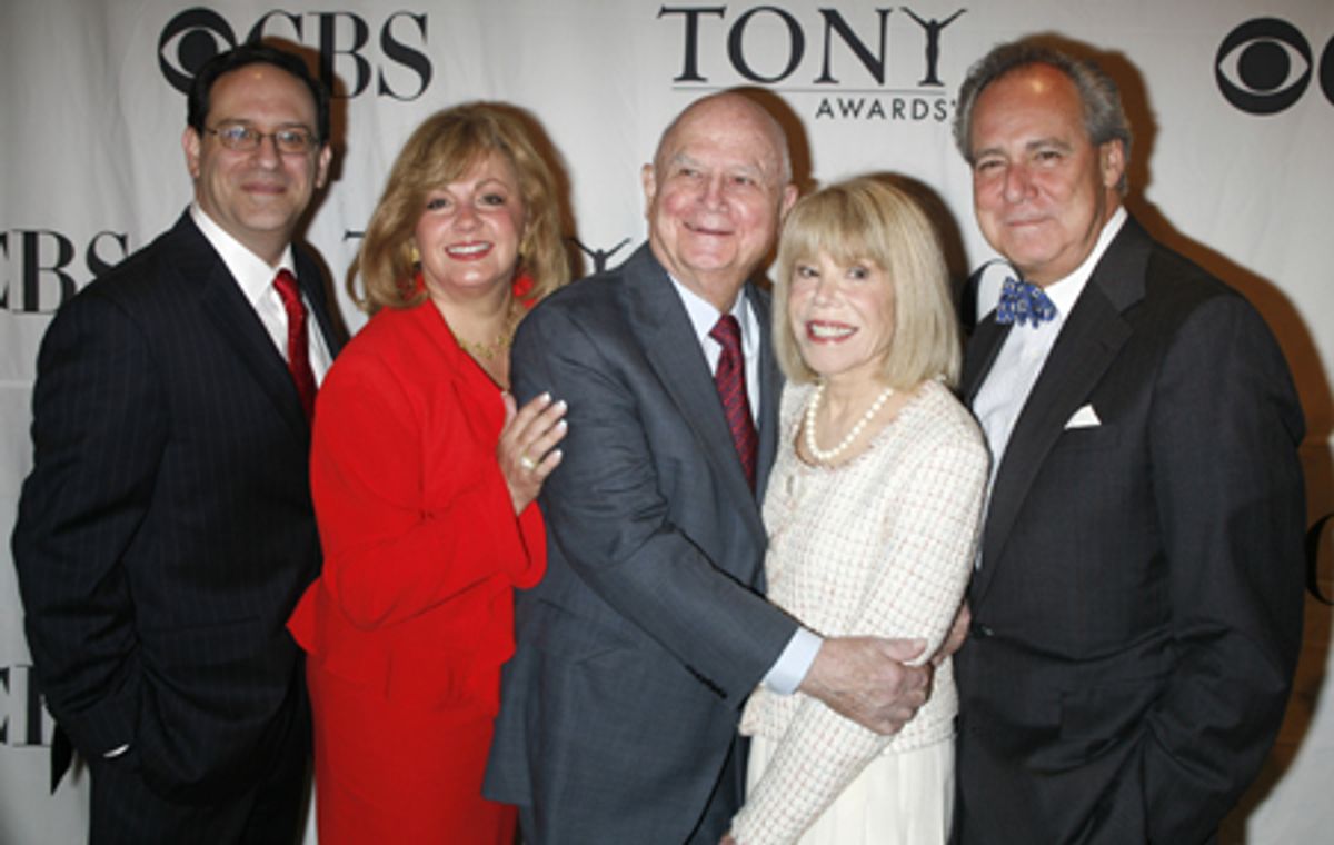 Howard Sherman, Charlotte St. Martin, Gerald Schoenfeld, Sondra Leeds and Doug Leeds at 