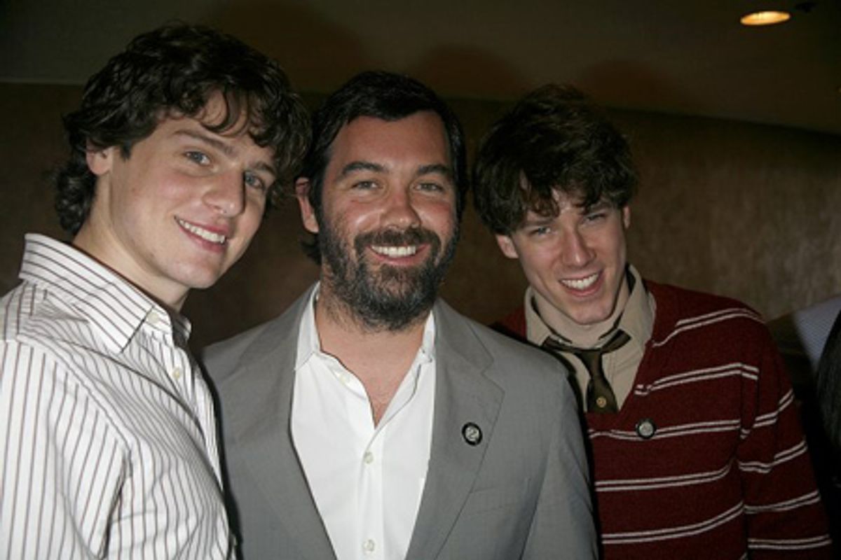 Jonathan Groff, Duncan Sheik, and John Gallagher Jr. at 