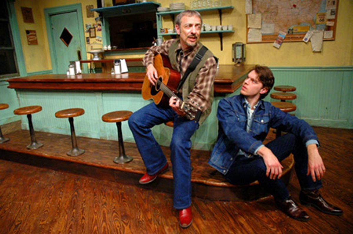 Bosom buddies, Vince Petronio (left) as Virgil Blessing counsels Kyle Maddock (right) as Bo Decker at 