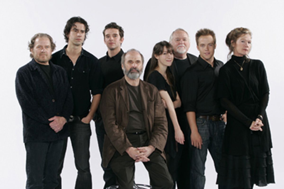 Director Daniel Sullivan (seated) with cast of Hamlet at 