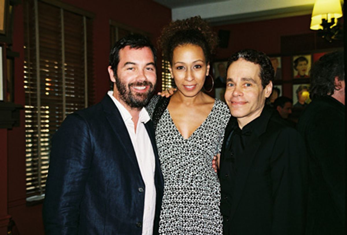 Duncan Sheik (Outer Critics Circle Award Winner for Outstanding New Score - Spring Awakening), Tamara Tunie and Steven Sater (Outer Critics Circle Award Winner for Outstanding New Score - at 