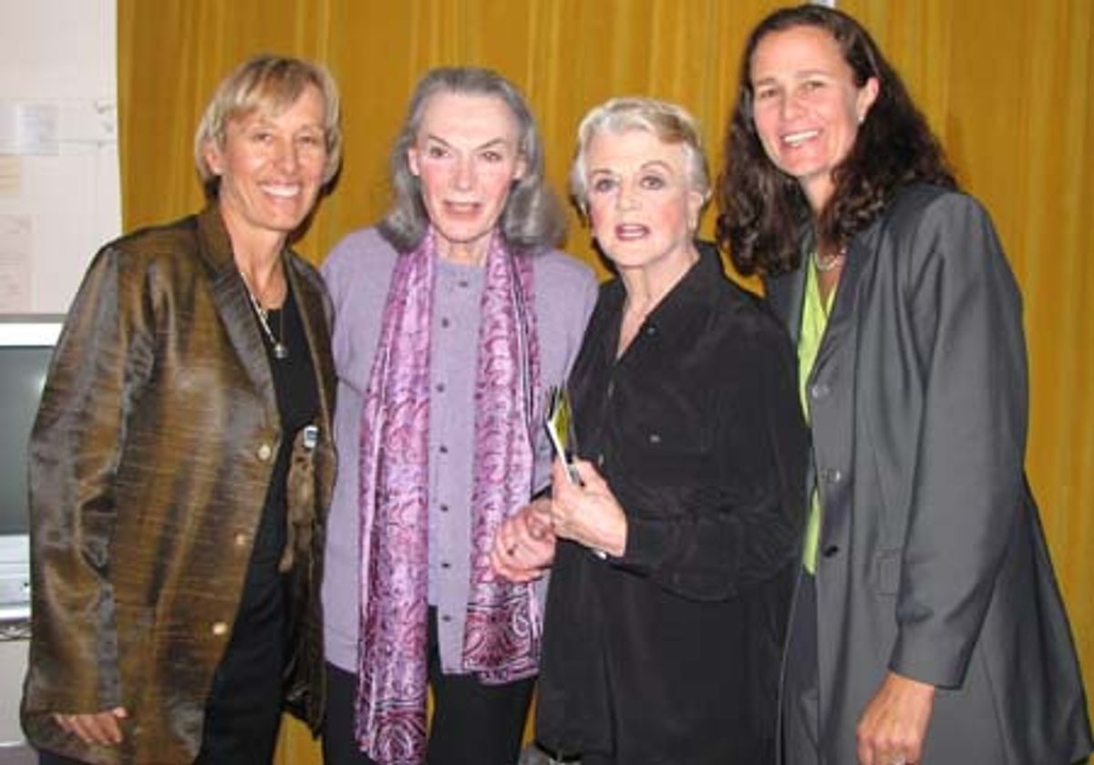 Martina Navratilova, Marian Seldes, Angela Lansbury and Pam Shriver at 