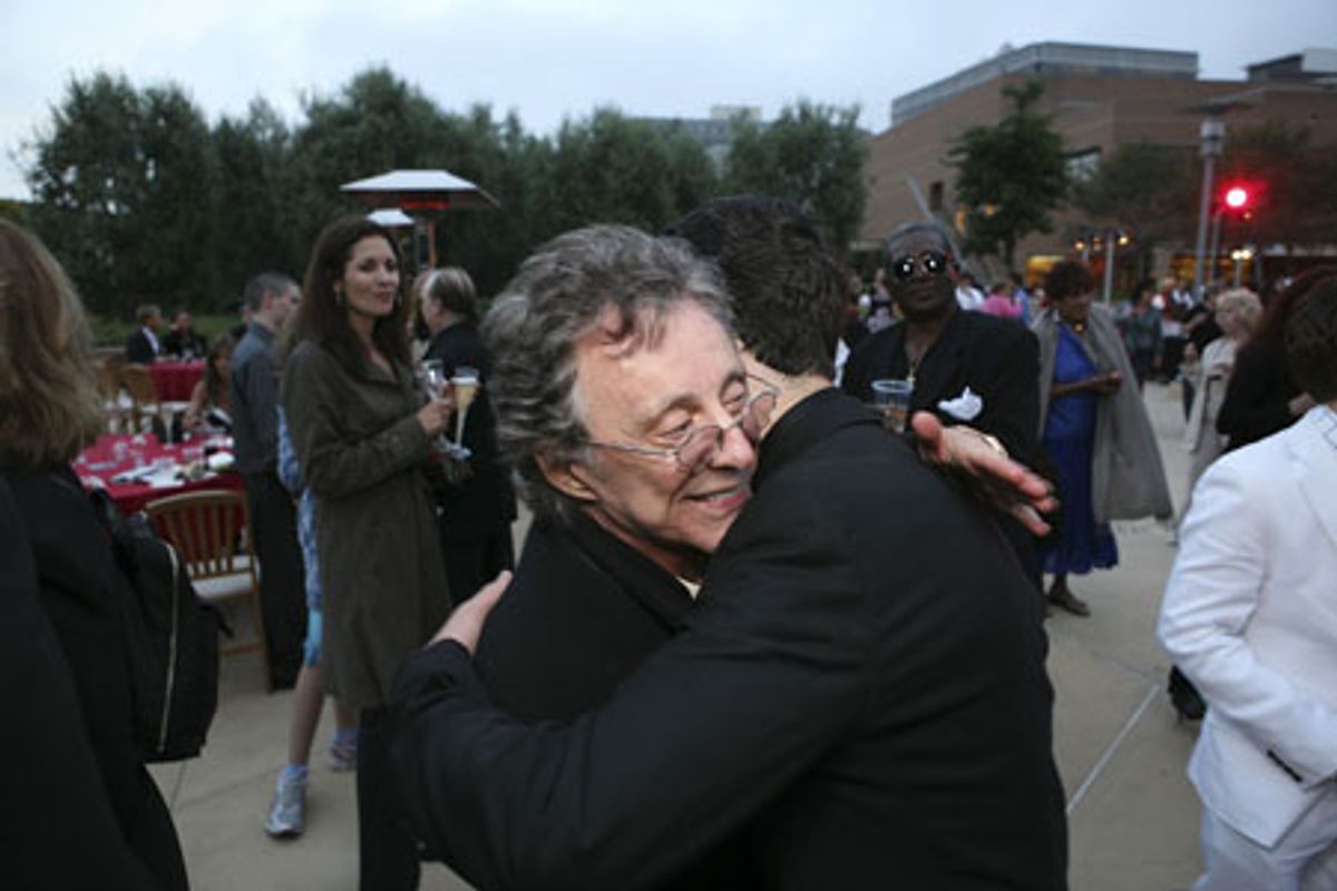 Frankie Valli hugs Christopher Kale Jones at 