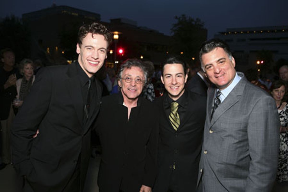 Erich Bergen, Frankie Valli and Christopher Kale Jones and Joseph at 