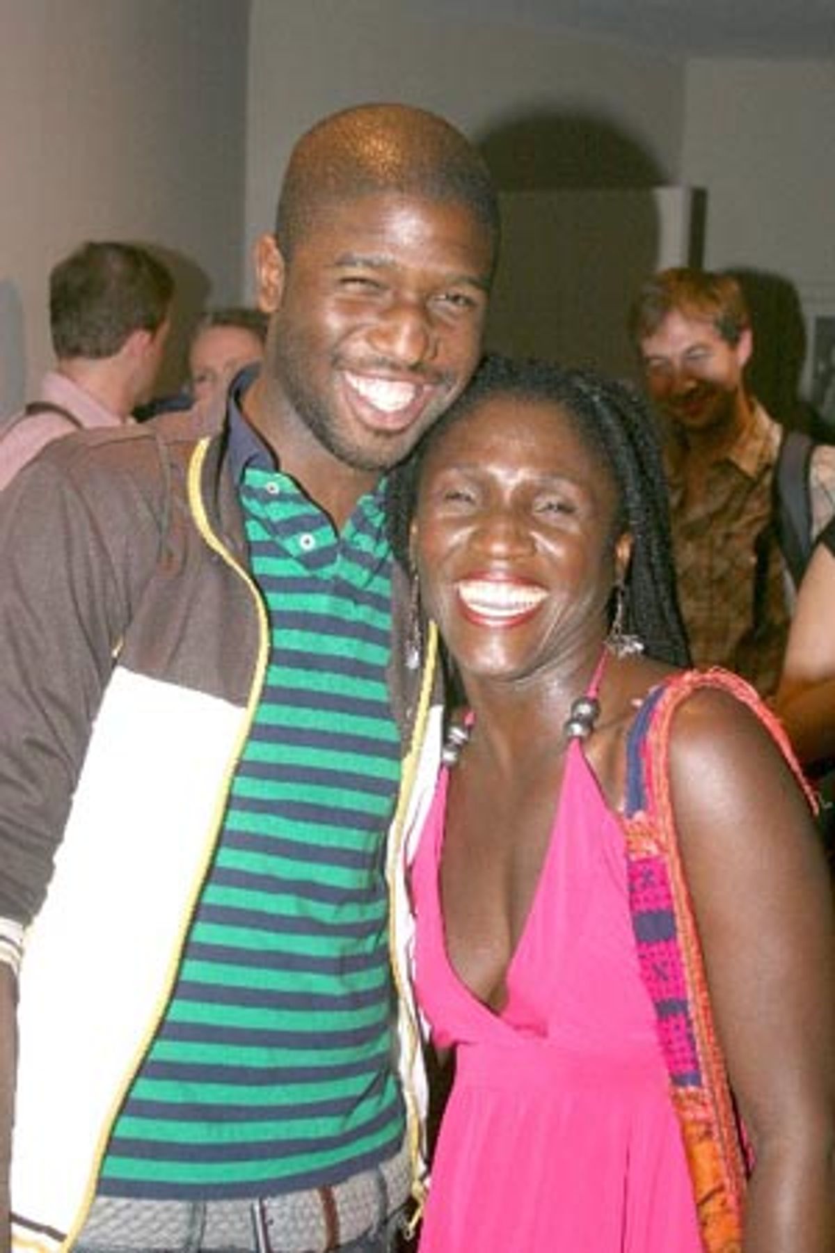 Hazelle Goodman with her son at 