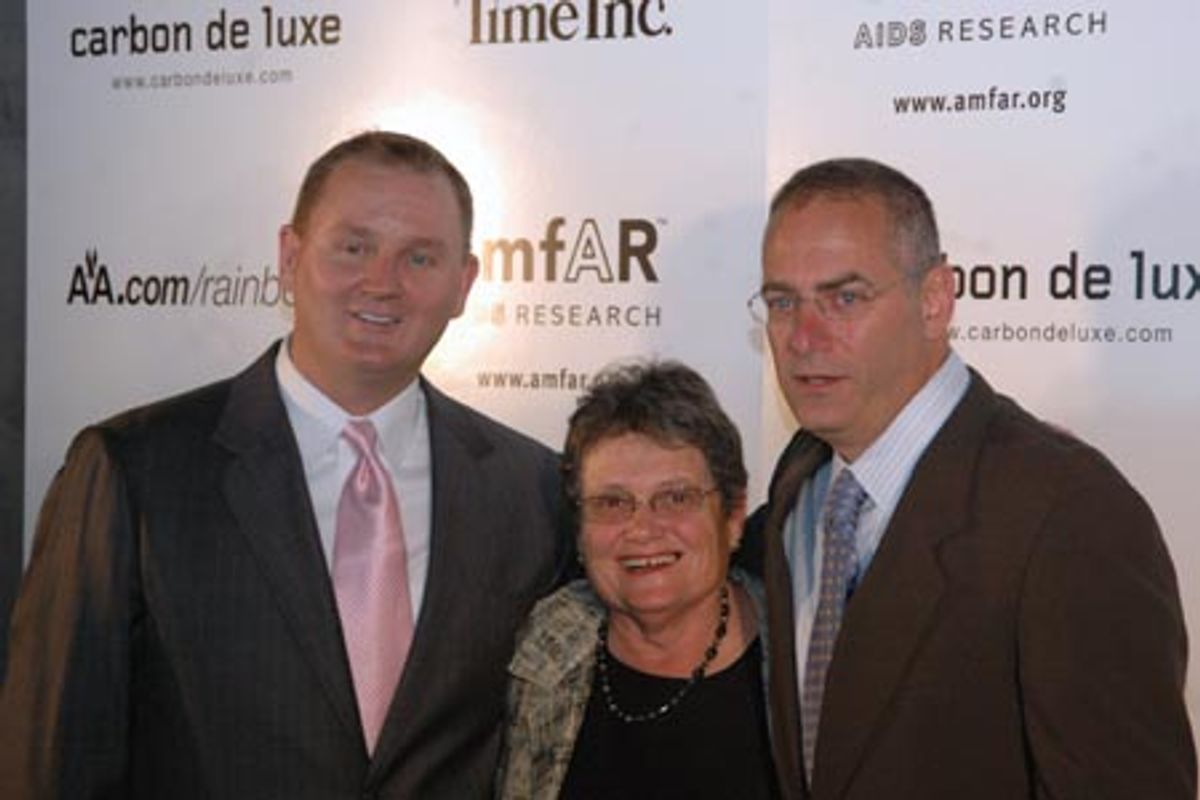 Kevin Frost (Interim CEO, amfAR) with Barbara Starrett and David Barr at 