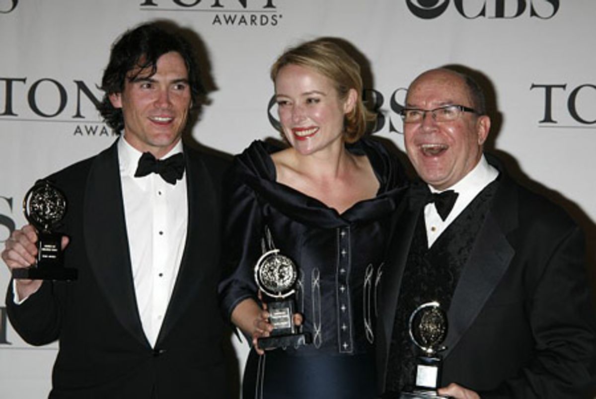 Billy Crudup (Best Featured in a Play), Jennifer Ehle (Best Featured in a Play) with Jack O'Brien (Best Director of a Play, The Coast of Utopia) at 