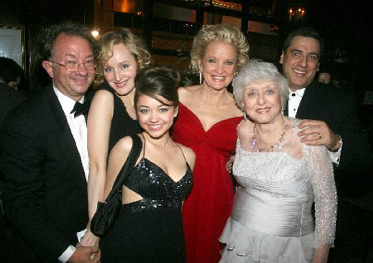 William Ivey Long, Erin Davie, Sarah Hyland, Christine Ebersole, Celeste Holm and Frank Basile at 