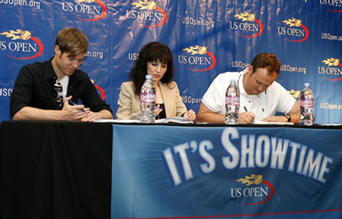 Ashley Parker Angel, Bebe Neuwirth and Brad Blanks at 