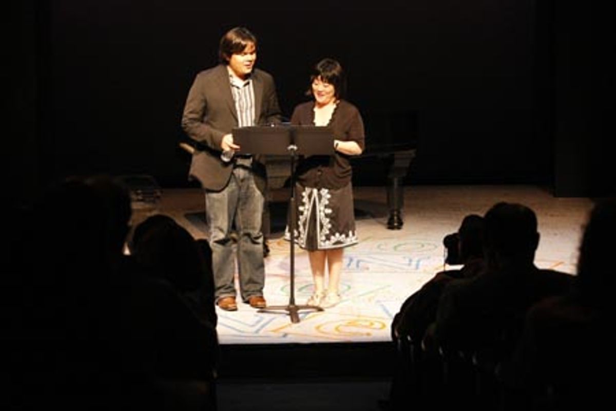 Robert Lopez and Ann Harada â€“ the hosts of the evening
 at 