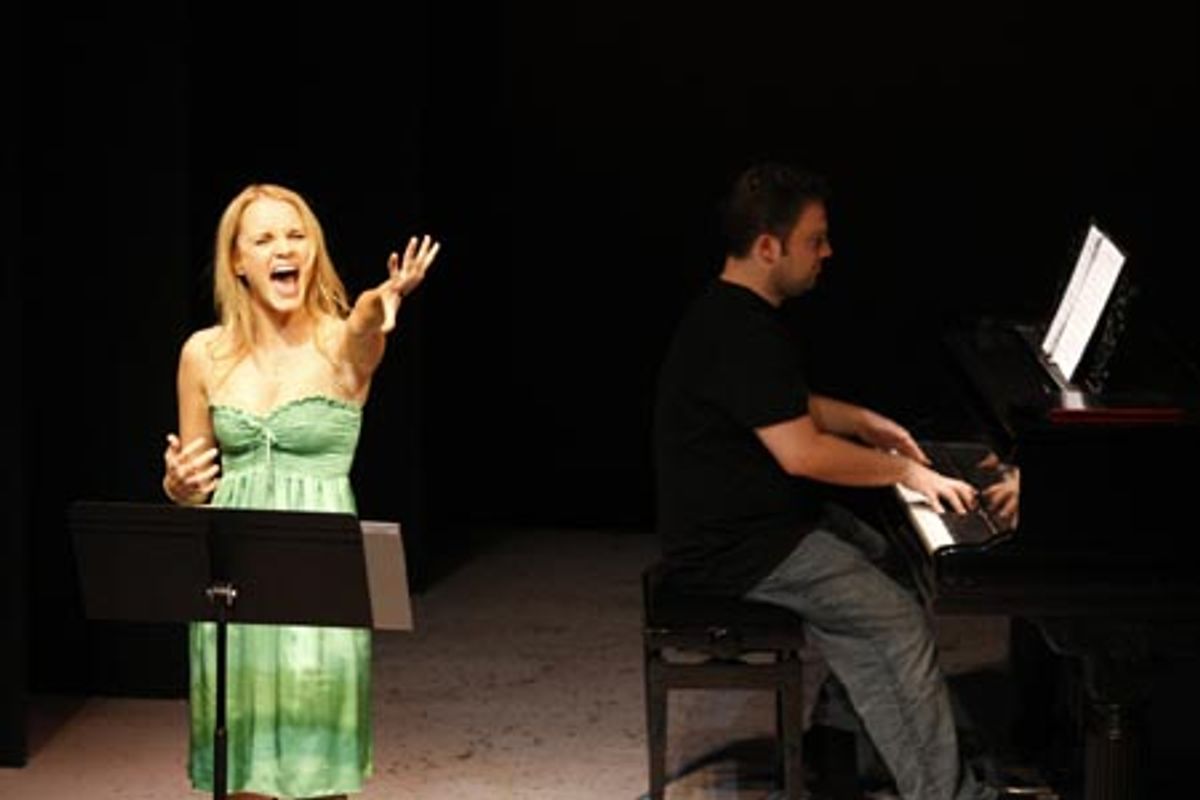 Kate Reinders with Vadim Feichtner at the piano, performing 'Waiting in the Wings' (Music by Vadim Feichtner, Lyrics by Jeremy Desmon) at 