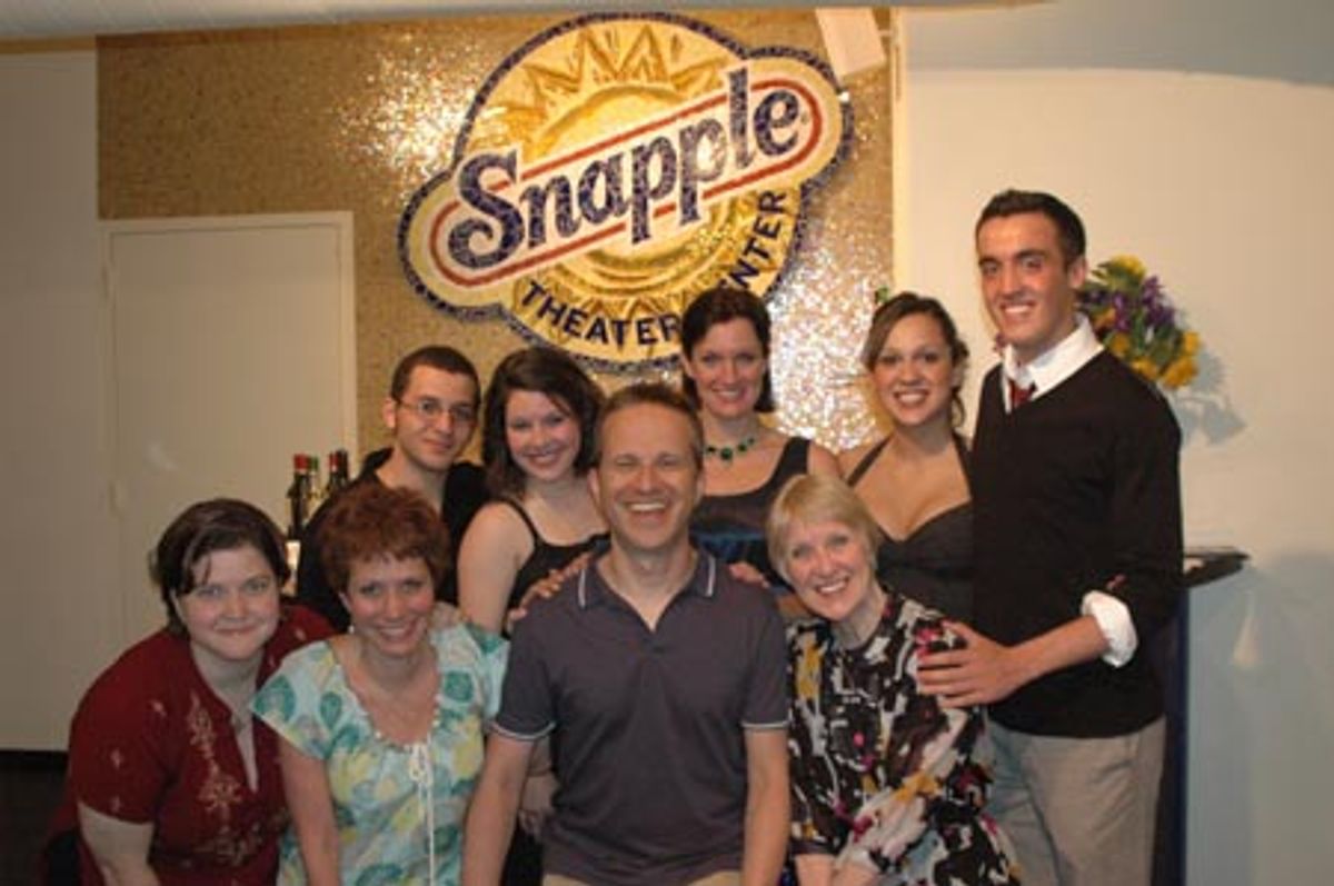 (Back row L to R): Hani Al-Dahshan, Sara Zientek, Robyn Hussa (Co-Director/Normal In Schools Creator), Jessie Liederbach and Robert Postonik; (Front L to R) Mary-Mitchell Campbell, Cheryl Stern (Lyricist), Tom Kochan (Music) and Yvonne Adrian (Book) at 