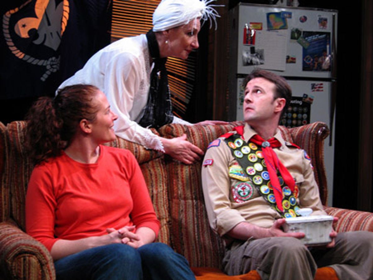 Tara Falk, Glynis Bell as Mrs. Penderpoint, and Greg McFadden at 