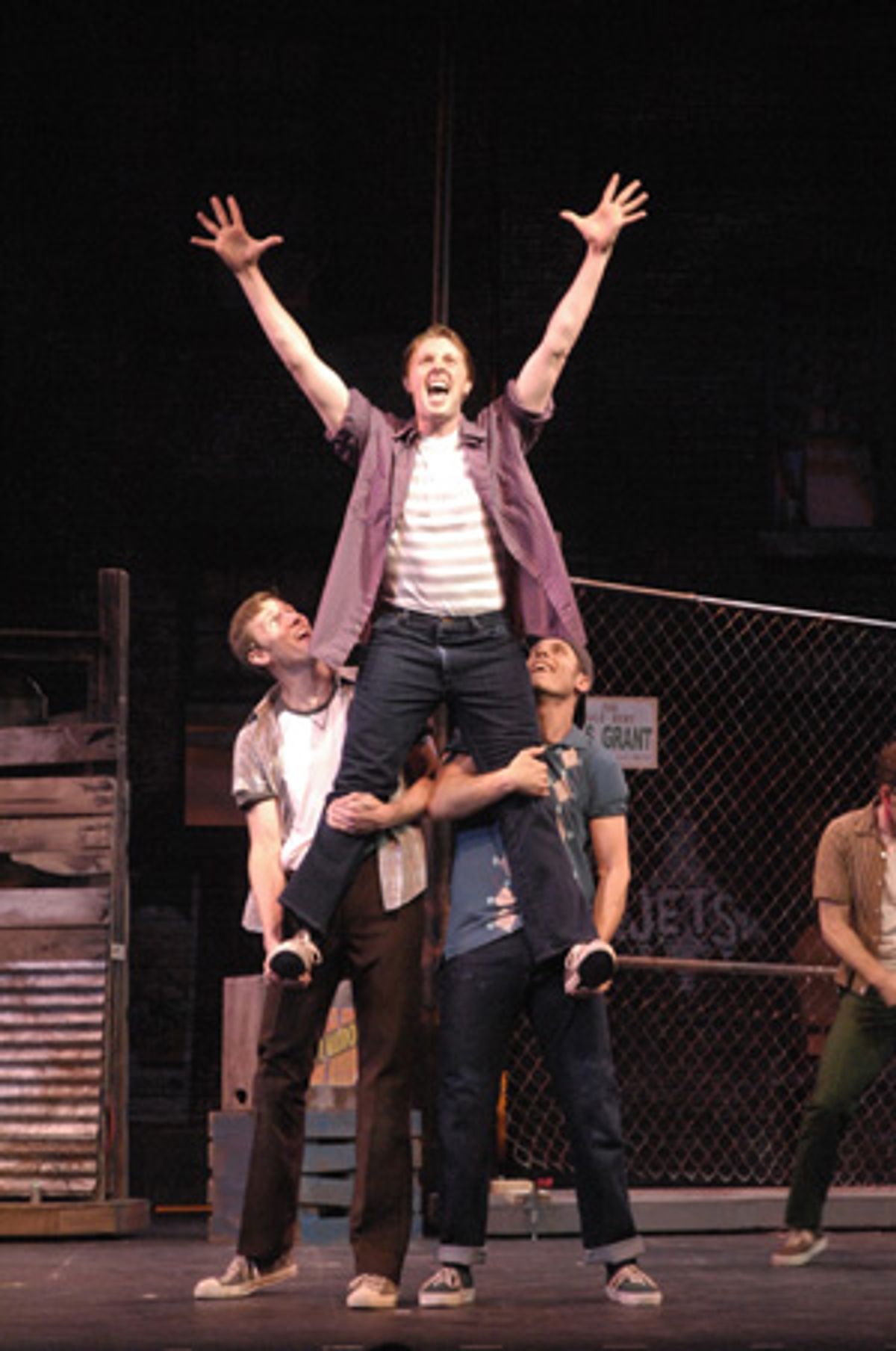 Matt Gibson as Diesel, Justin Bohon as Riff and Spencer Howard as Big Deal - 'The Jet Song' at 
